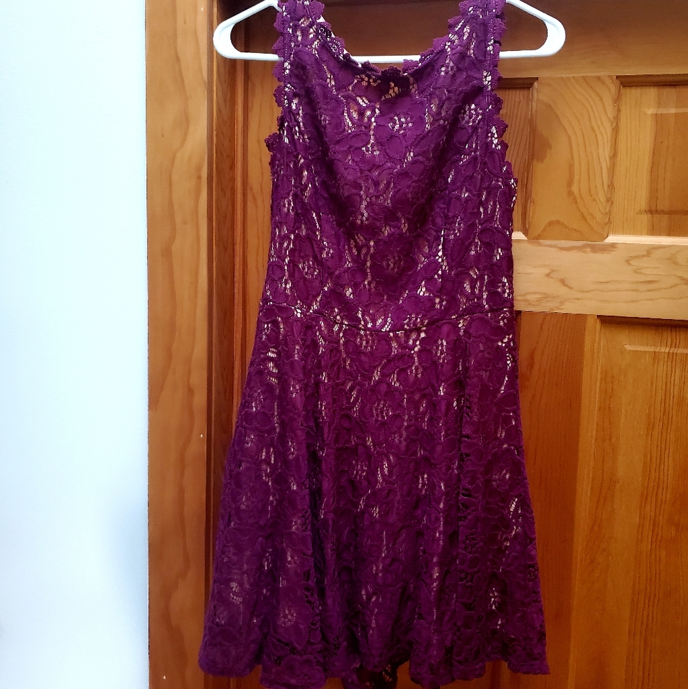 Junior purple lace dress